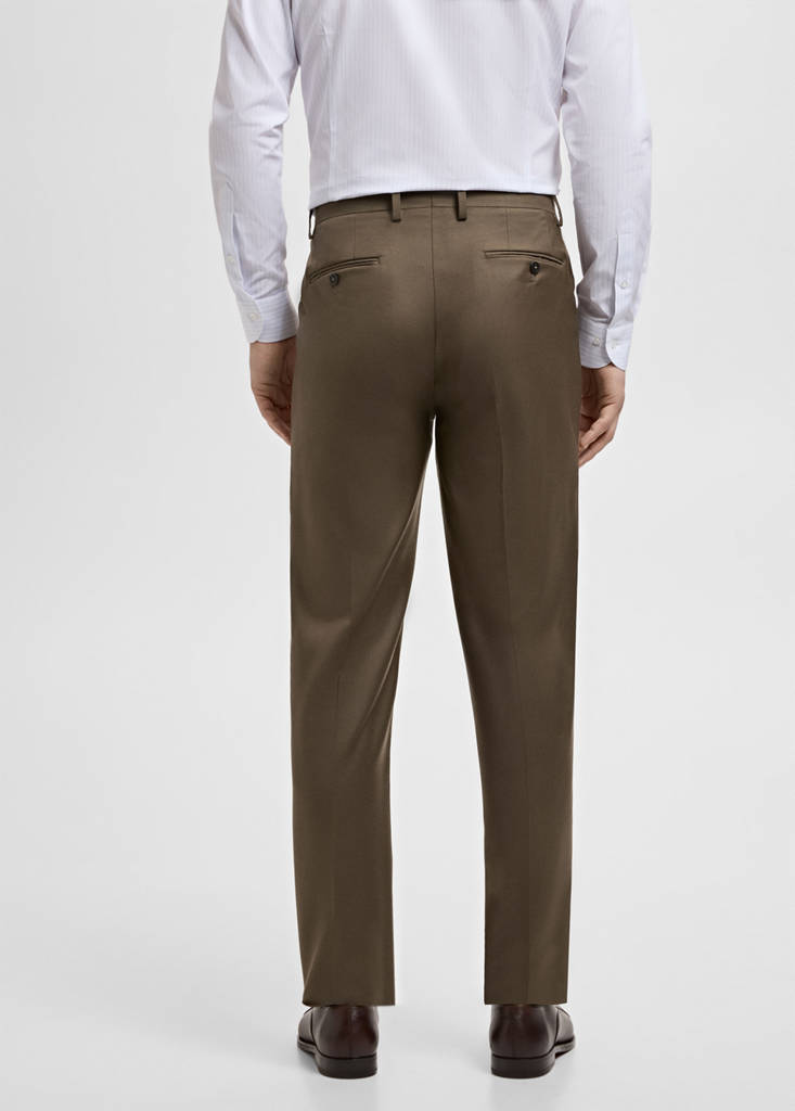 Turin 100% wool suit trousers — Brown