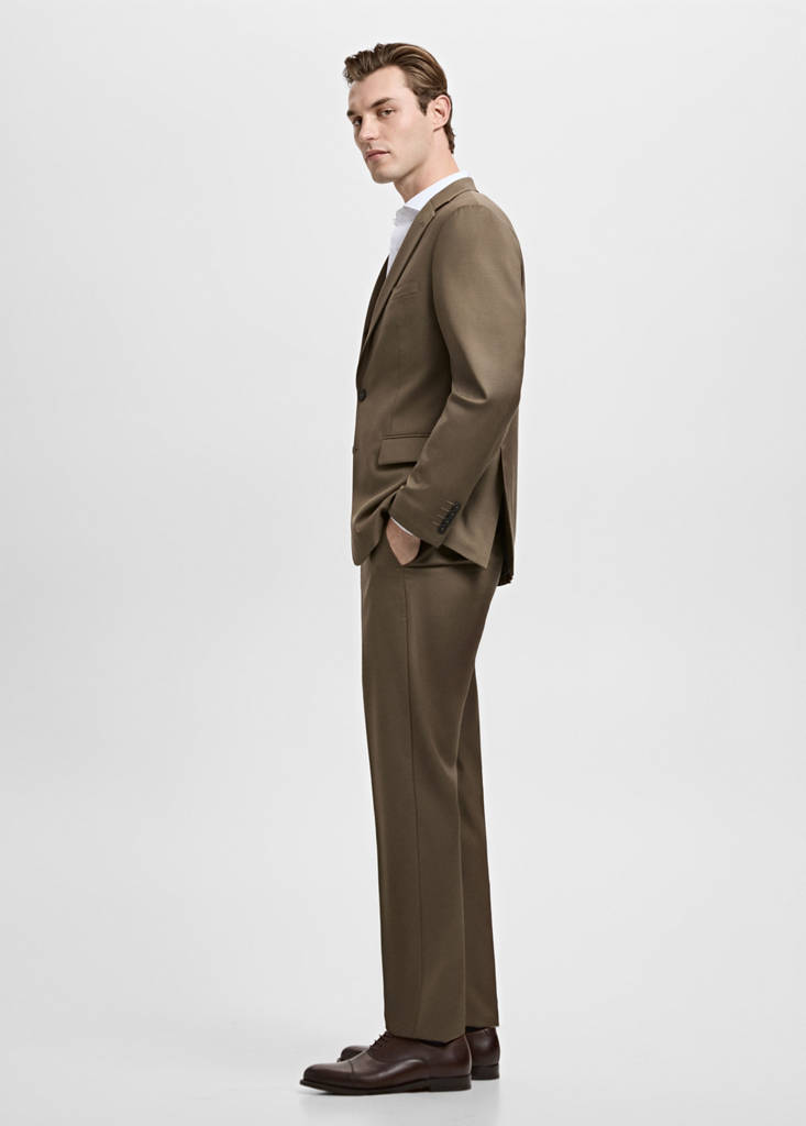 Turin 100% wool suit trousers — Brown