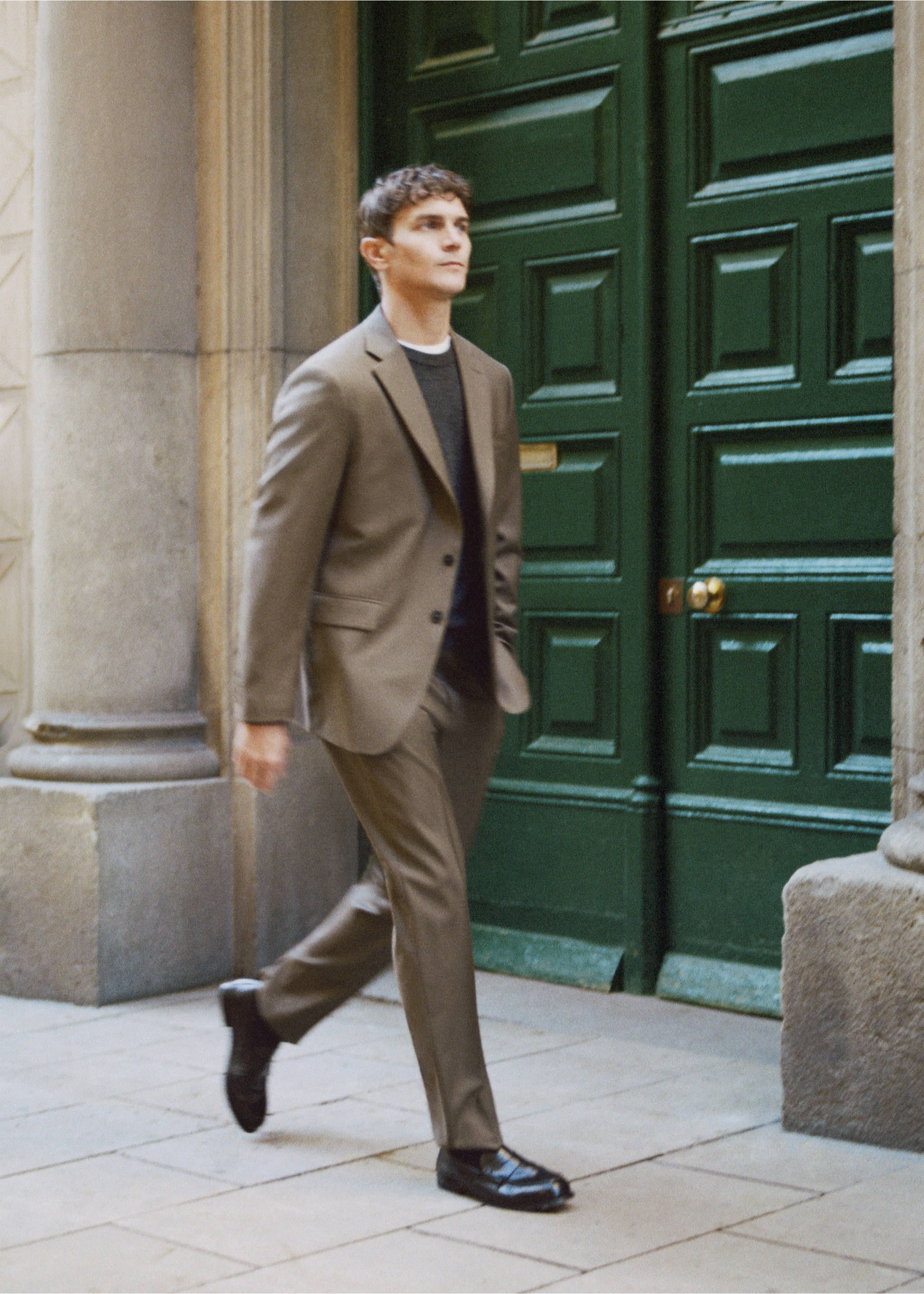 Pantalón traje Turín 100% lana - Detalle del artículo 3, Marrón. Ref: 27081271-00.