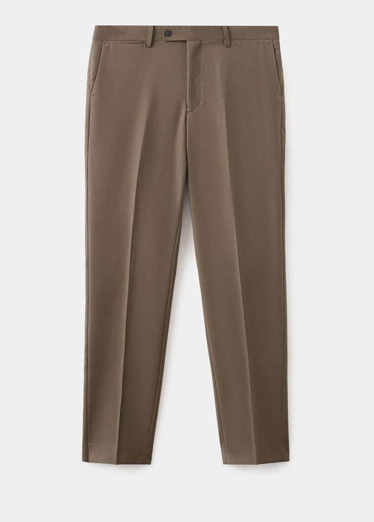 Turin 100% wool suit trousers — Brown