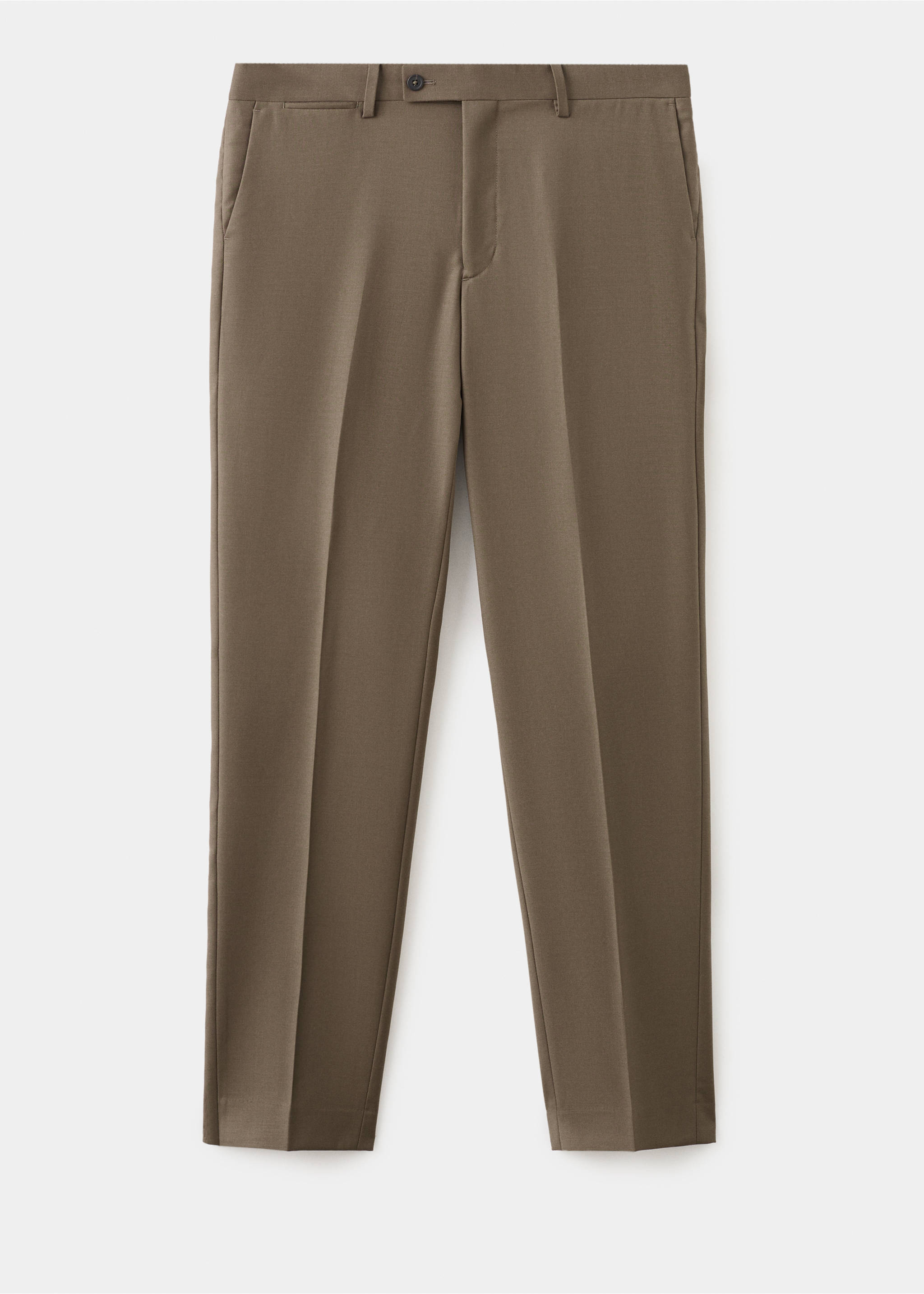 Turin 100% wool suit trousers - Article without model, Brown. Ref: 27081271-00.