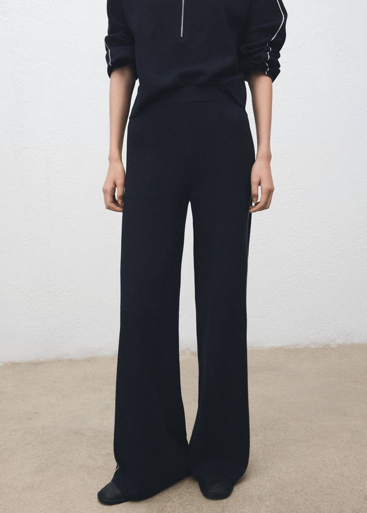 Contrast stripe straight pants