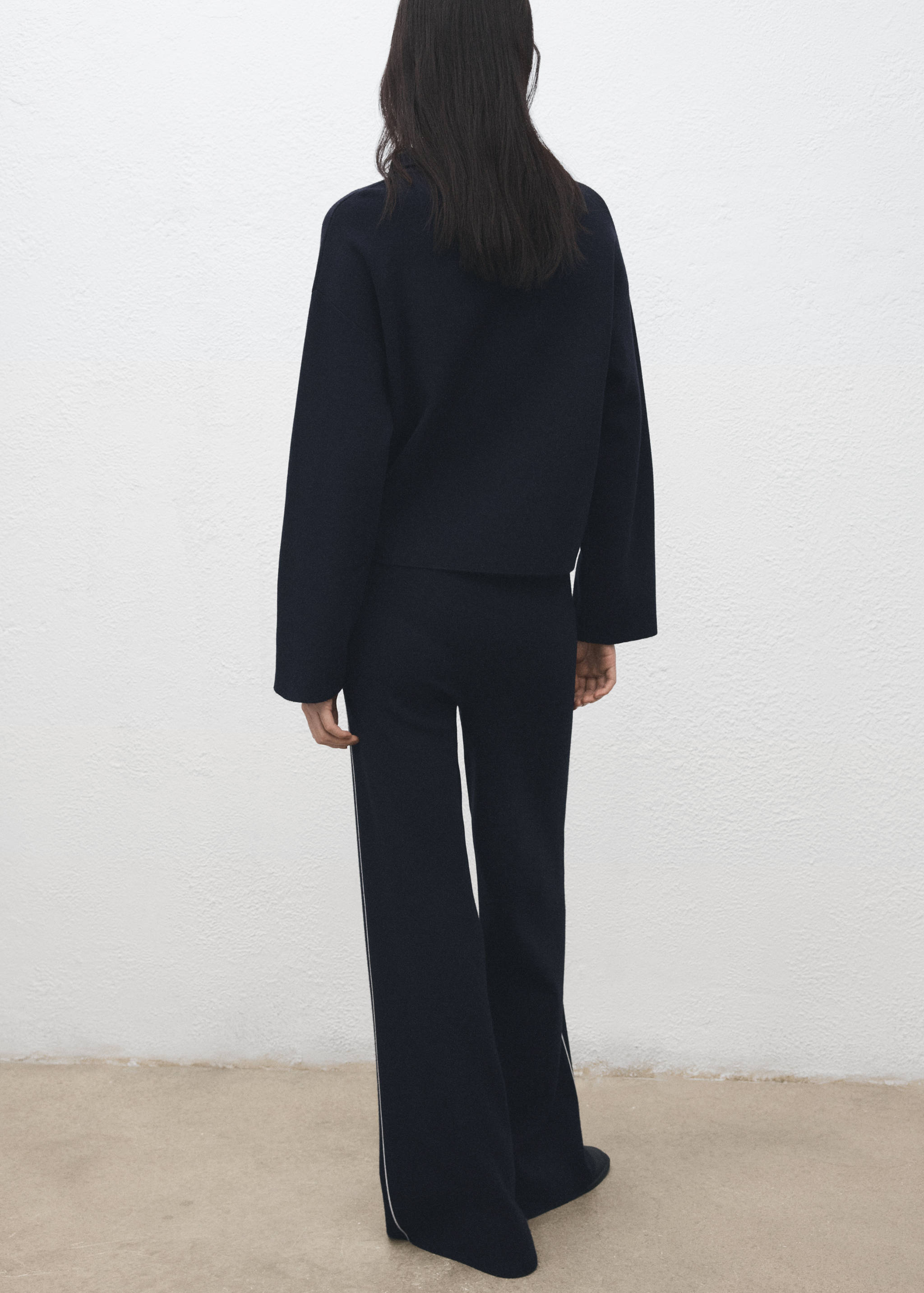 Contrast stripe straight trousers - Reverse of the article