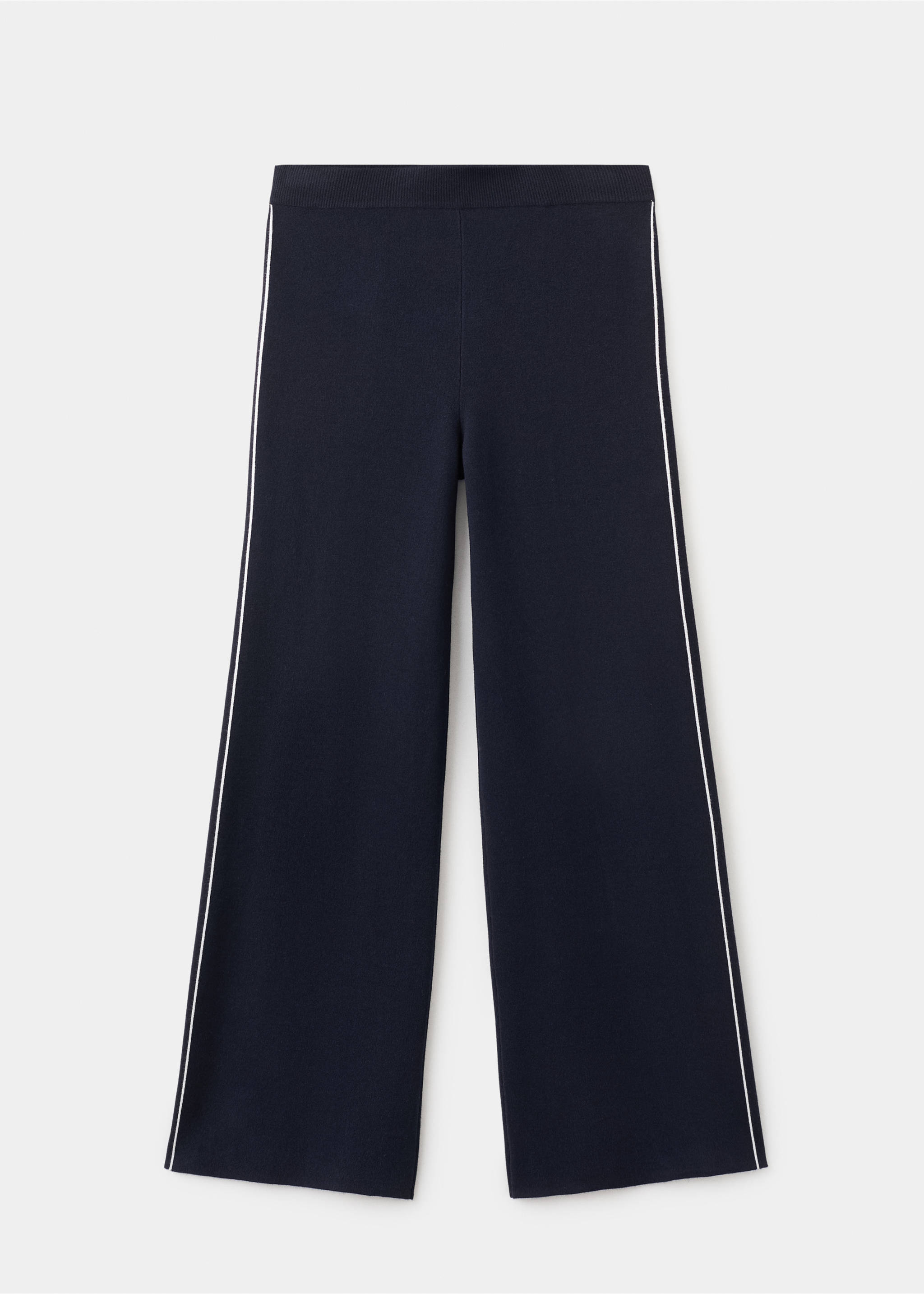 Pantalon droit rayure contrastée - Article sans modèle, Bleu marine. Ref: 27081274-00.