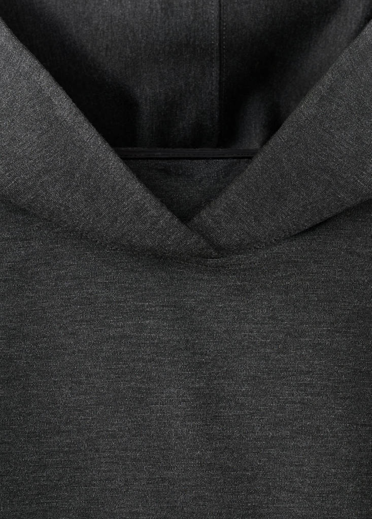Speckled knitted sweatshirt with hood — Medium Heather Grey
