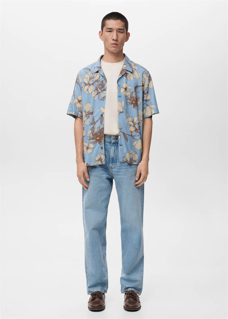 Short sleeve fluid shirt — Sky Blue