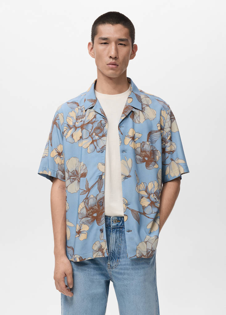 Short sleeve fluid shirt — Sky Blue