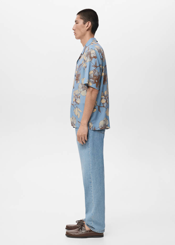 Short sleeve fluid shirt — Sky Blue