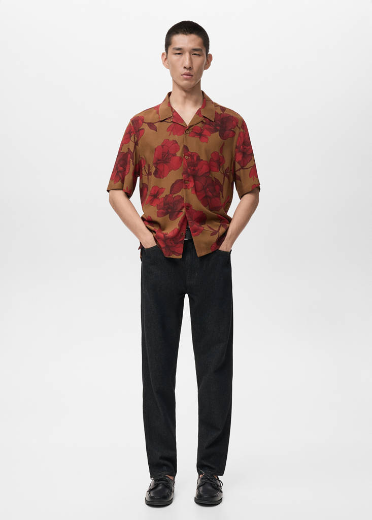Short sleeve fluid shirt — Red