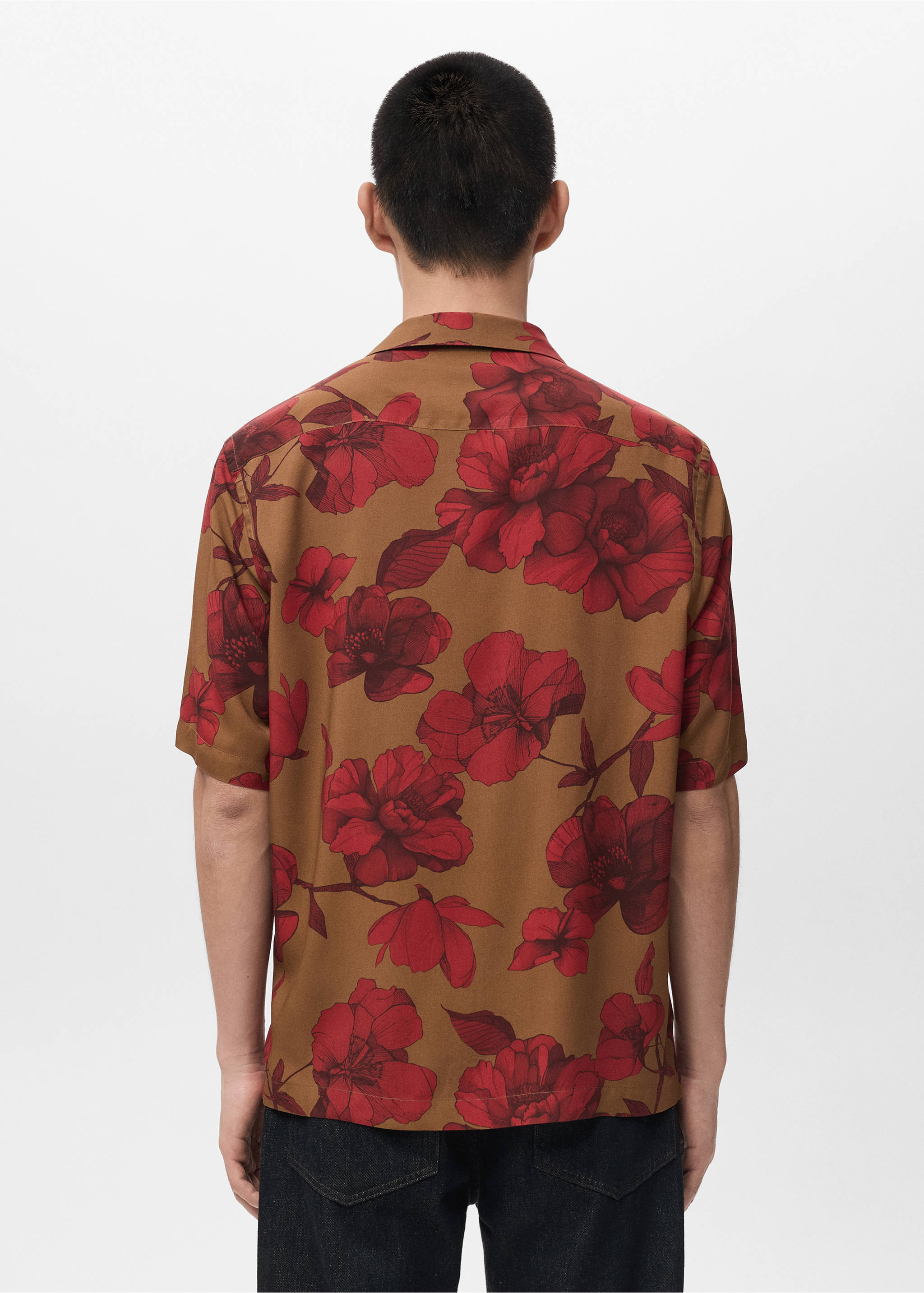 Short sleeve fluid shirt - Reverse of the article, Red. Ref: 27081277-00.