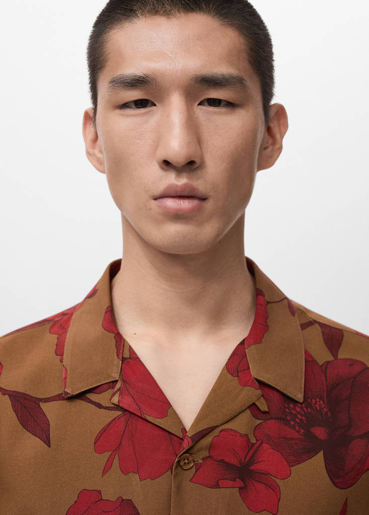 Short sleeve fluid shirt — Red