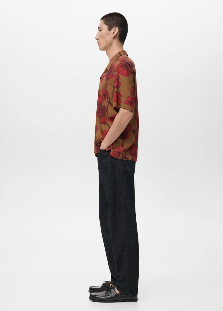 Short sleeve fluid shirt — Red