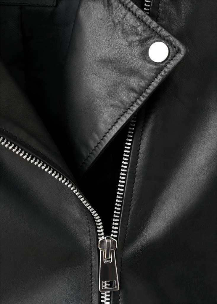 Leather biker jacket — Black