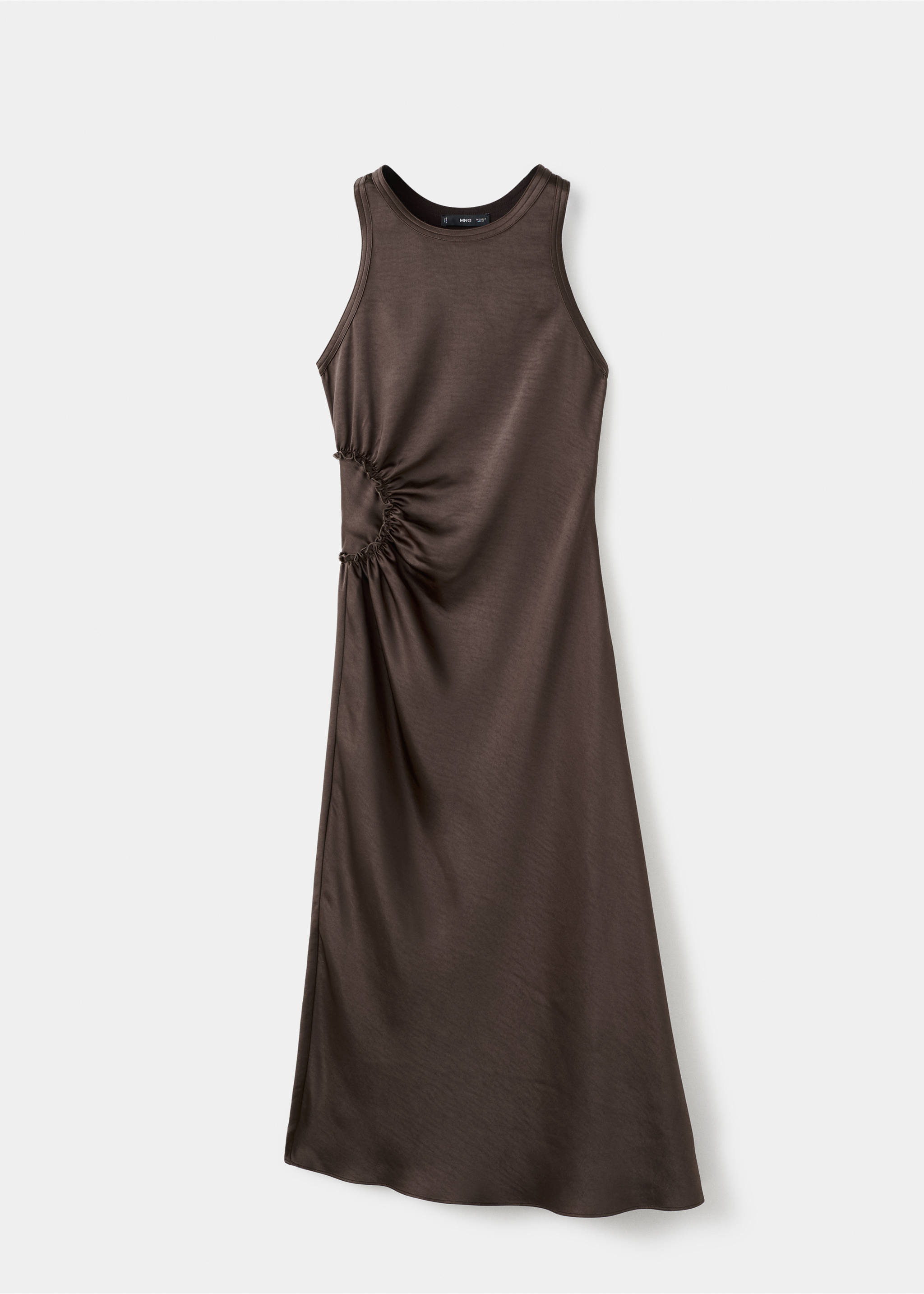 A-line dress with gathered sides - Article without model, Mink Grey. Ref: 27081280-00.