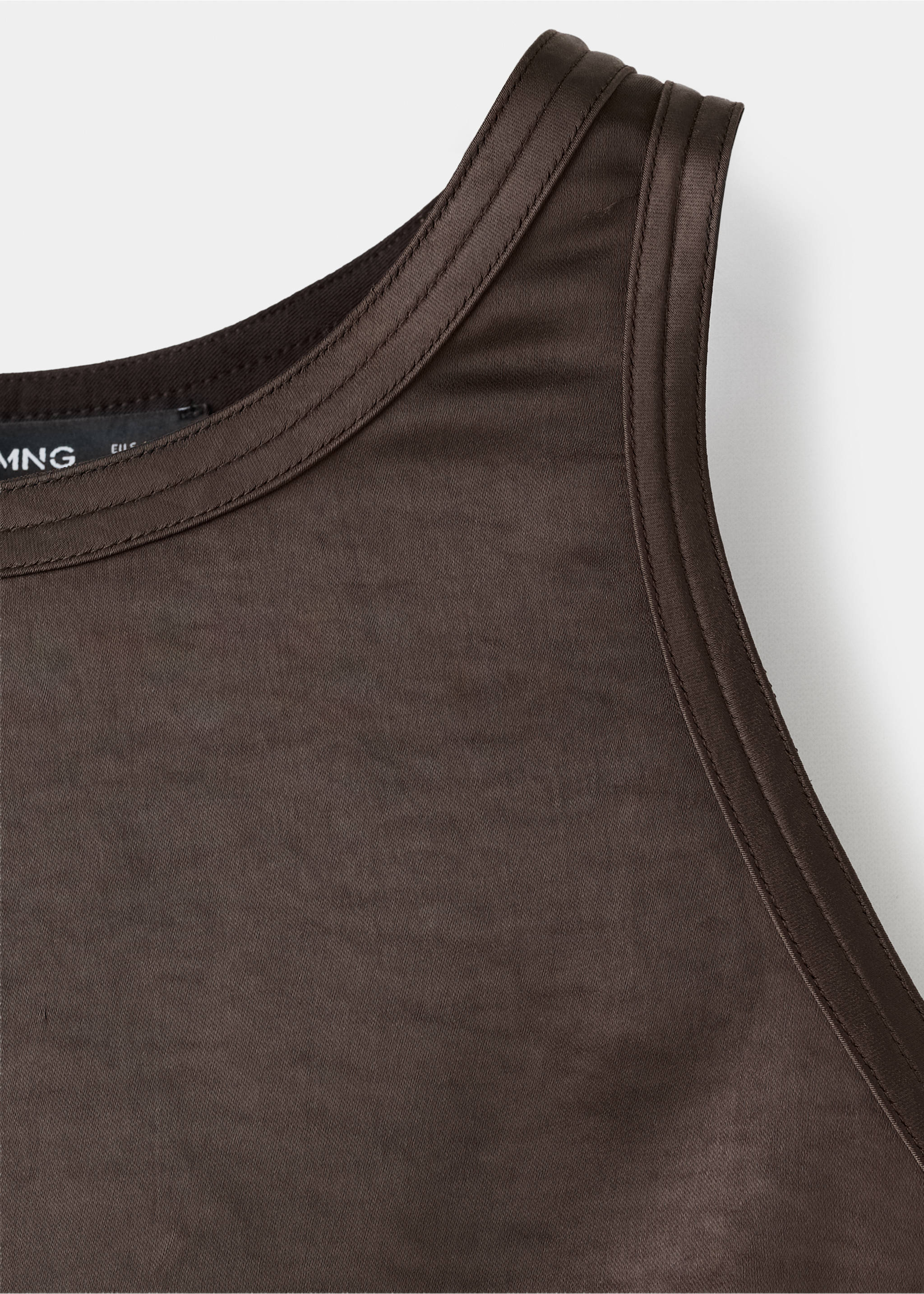 A-line dress with gathered sides - Details of the article 0, Mink Grey. Ref: 27081280-00.