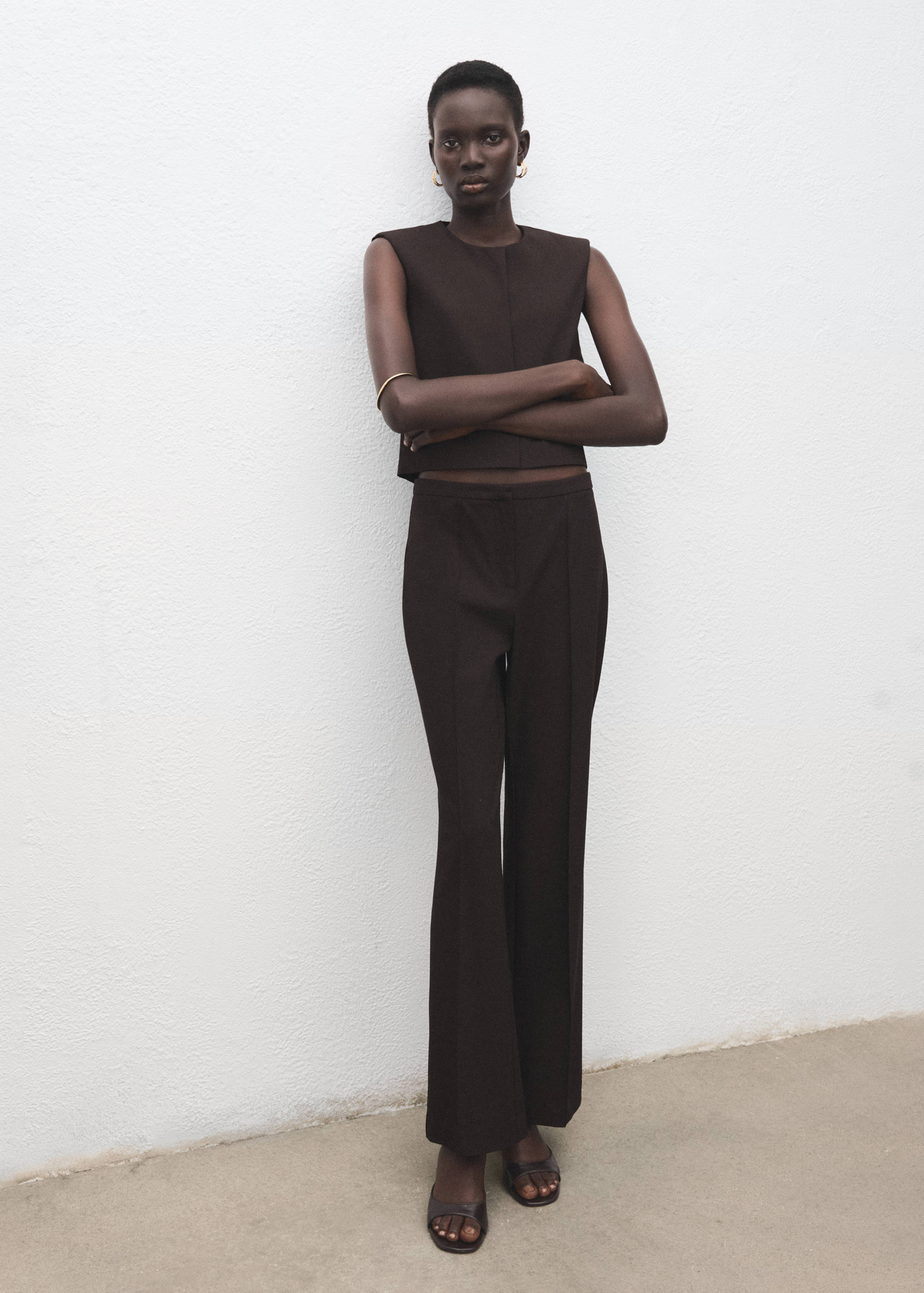 Top court en laine mélangée - Plan général