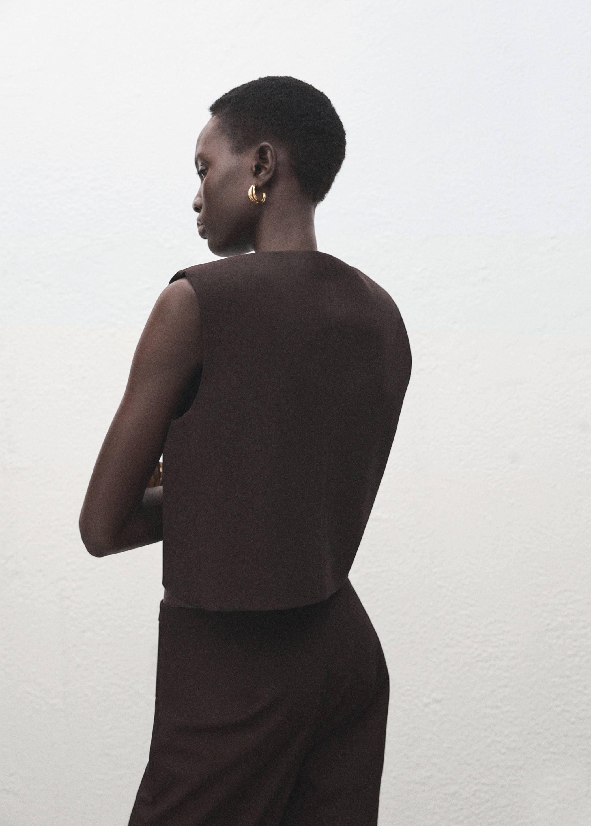 Top court en laine mélangée - Verso de l’article