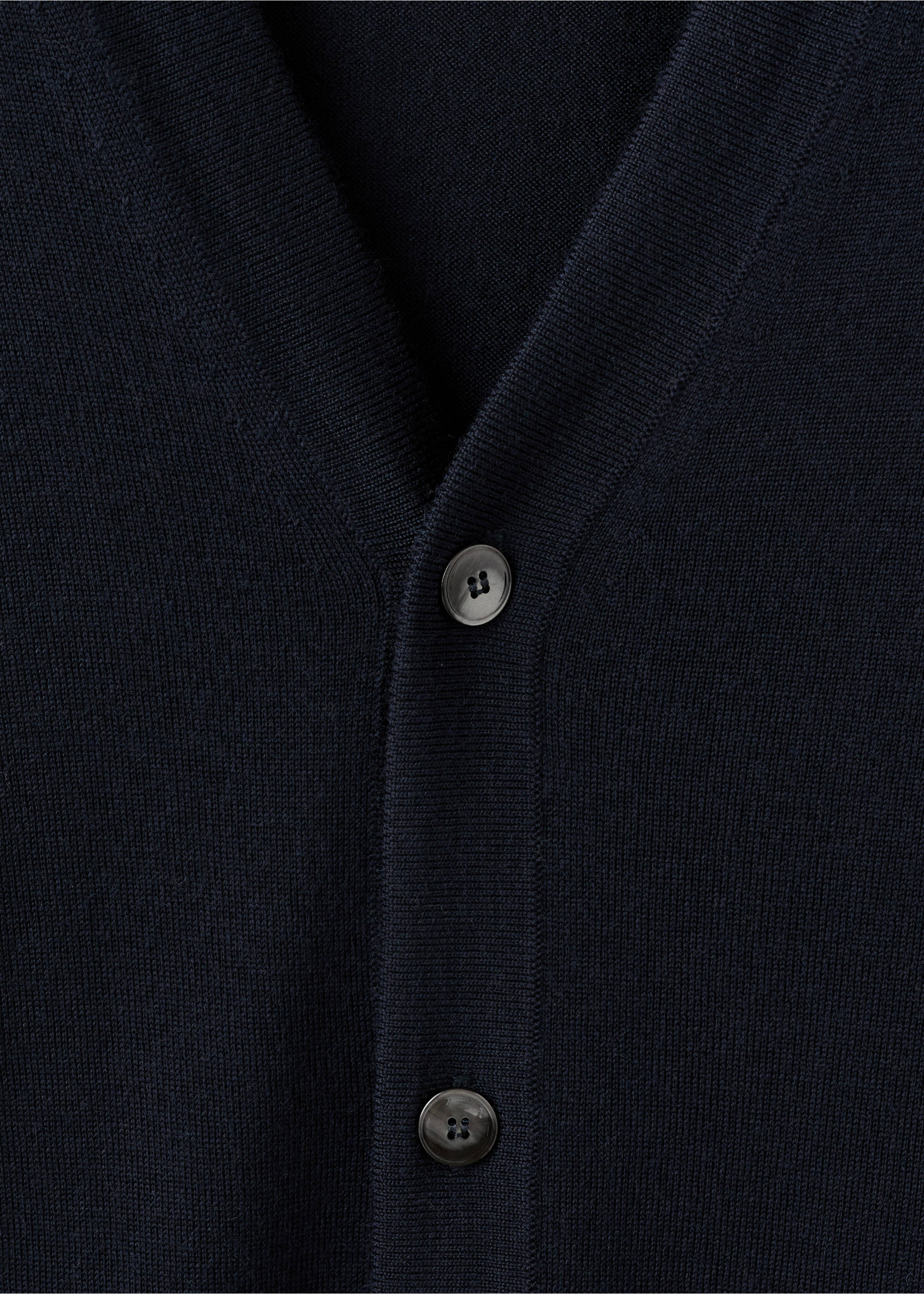 100% merino wool cardigan - Details of the article 8, Navy. Ref: 27081282-00.