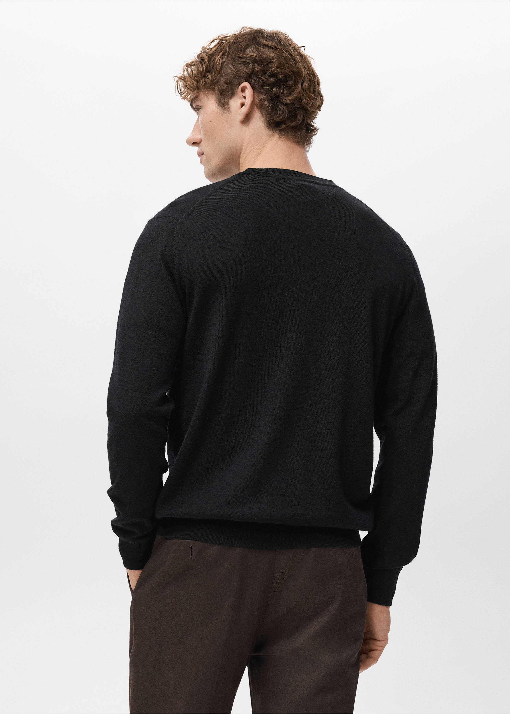 100% merino wool cardigan - Reverse of the article, Black. Ref: 27081282-00.
