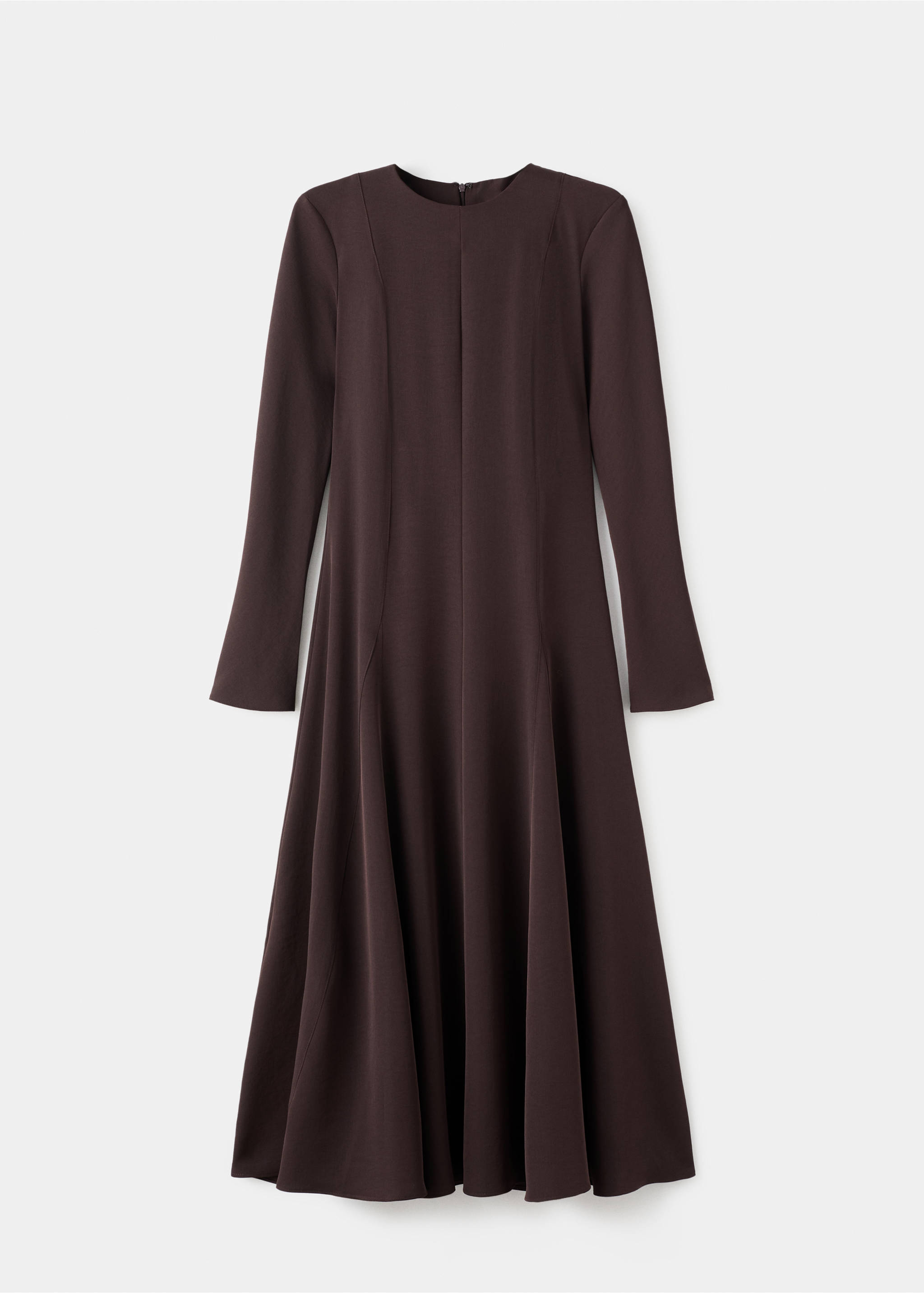 A-line dress with godets - Article without model, Chocolate. Ref: 27081283-00.