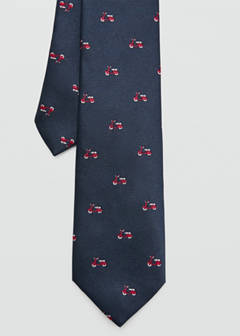 Tie with motorbike print — Navy 3