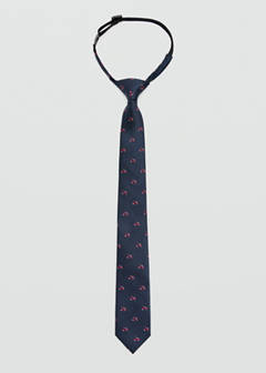 Tie with motorbike print — Navy 1