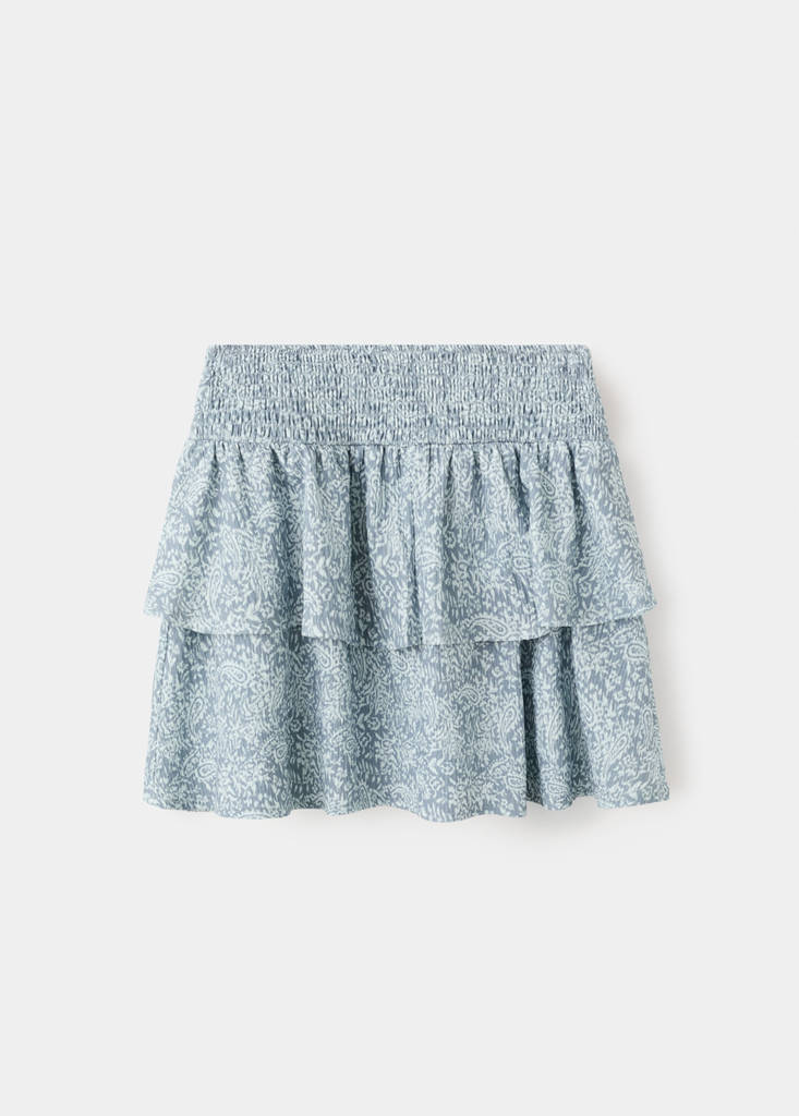 Printed ruffle skirt — Blue