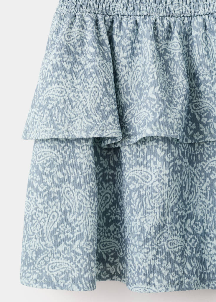 Printed ruffle skirt — Blue