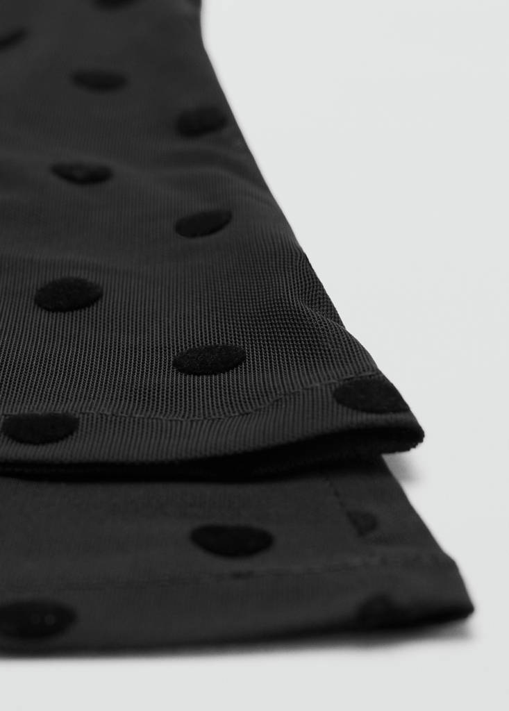 Long spotted gloves — Black