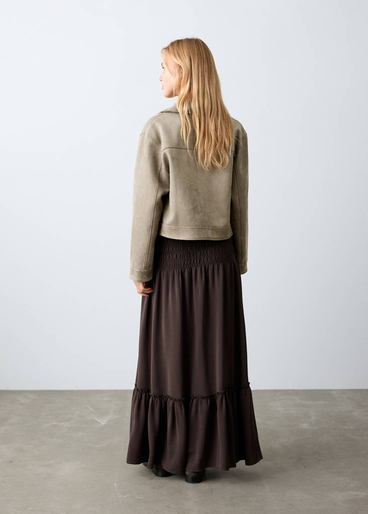 Long gathered panel skirt — Brown