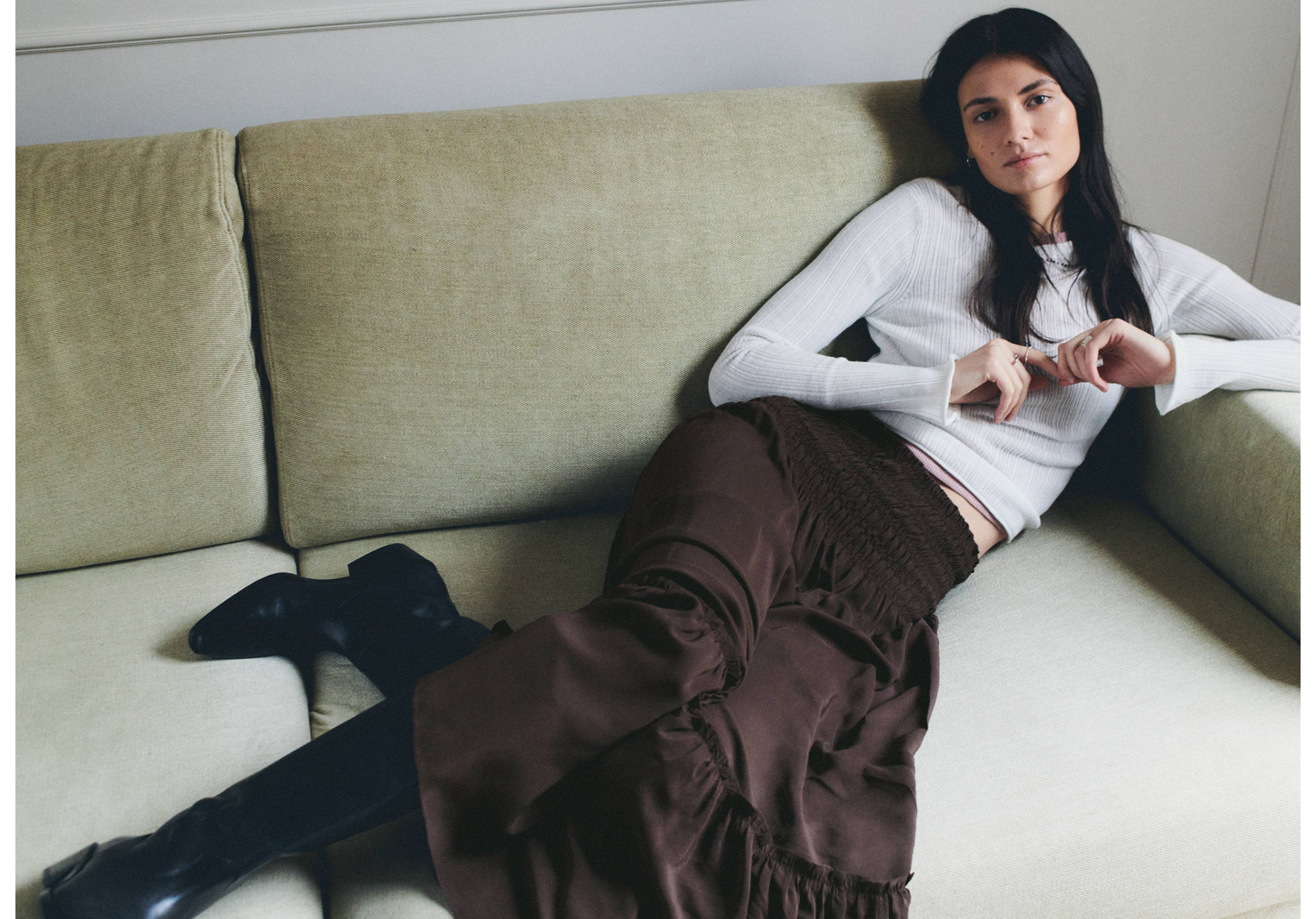 Long gathered panel skirt - Panoramic plane