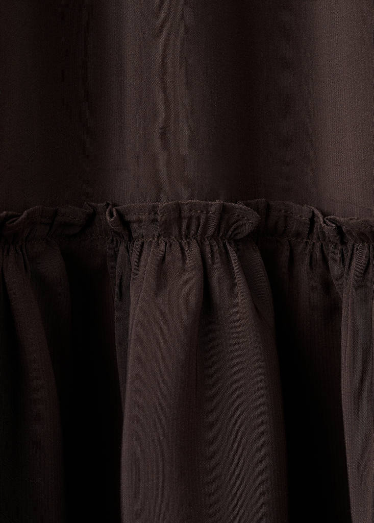 Long gathered panel skirt — Brown