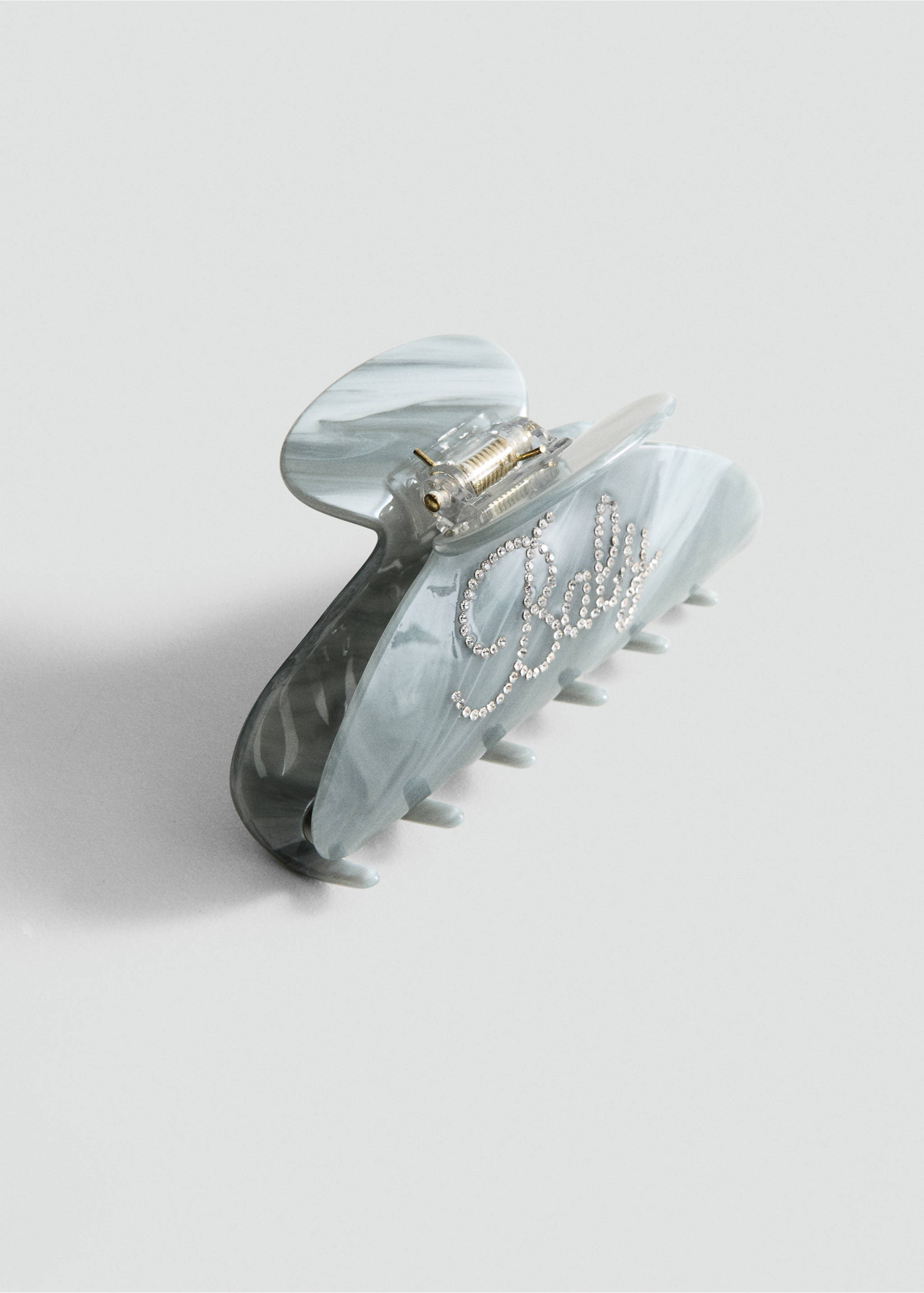 Pince à cheveux effet nacré à strass - Détail de l'article 1, Gris. Ref: 27081290-00.