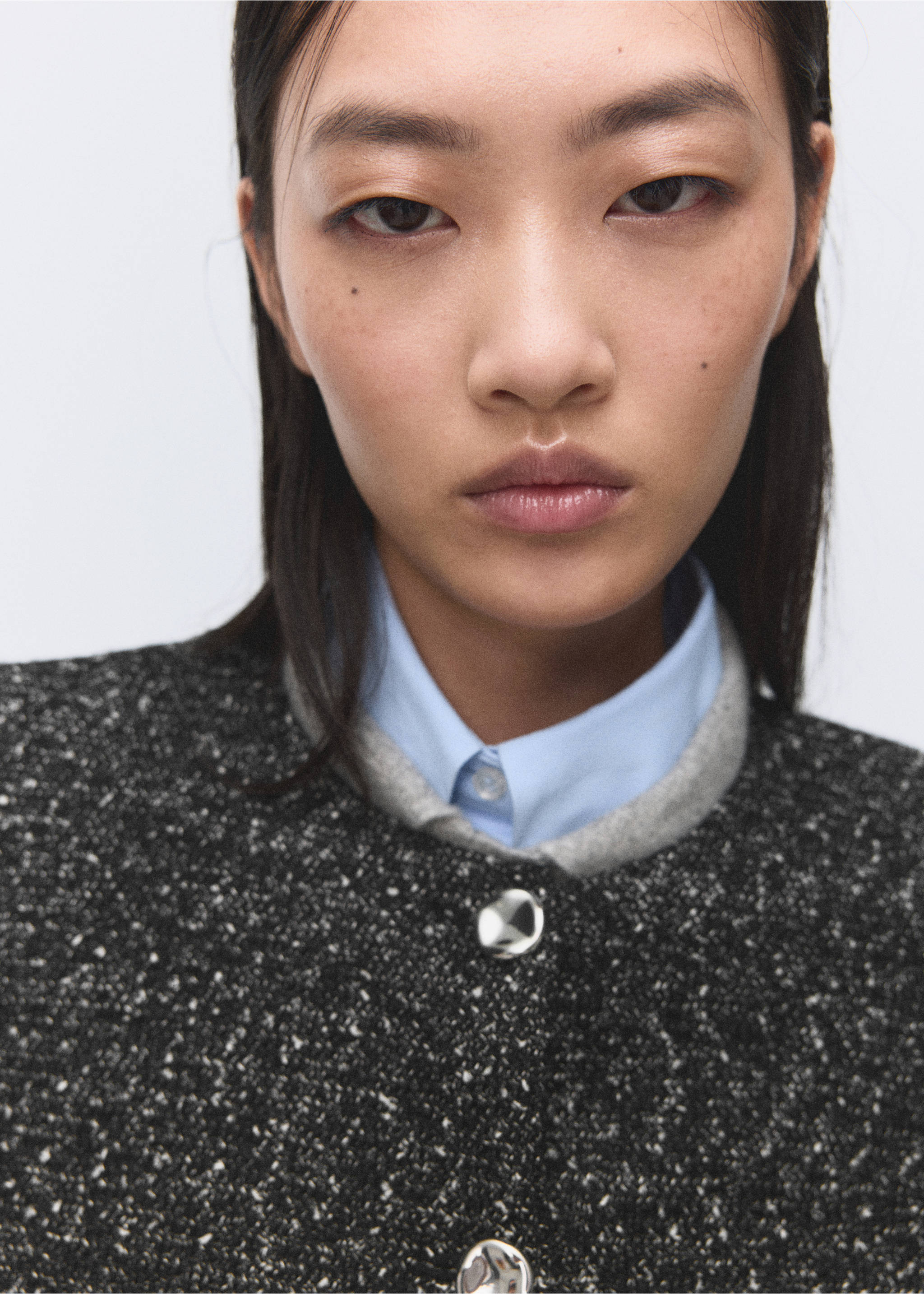 斑点棉质混纺夹克 - null, 黑色. Ref: 27081293-00.