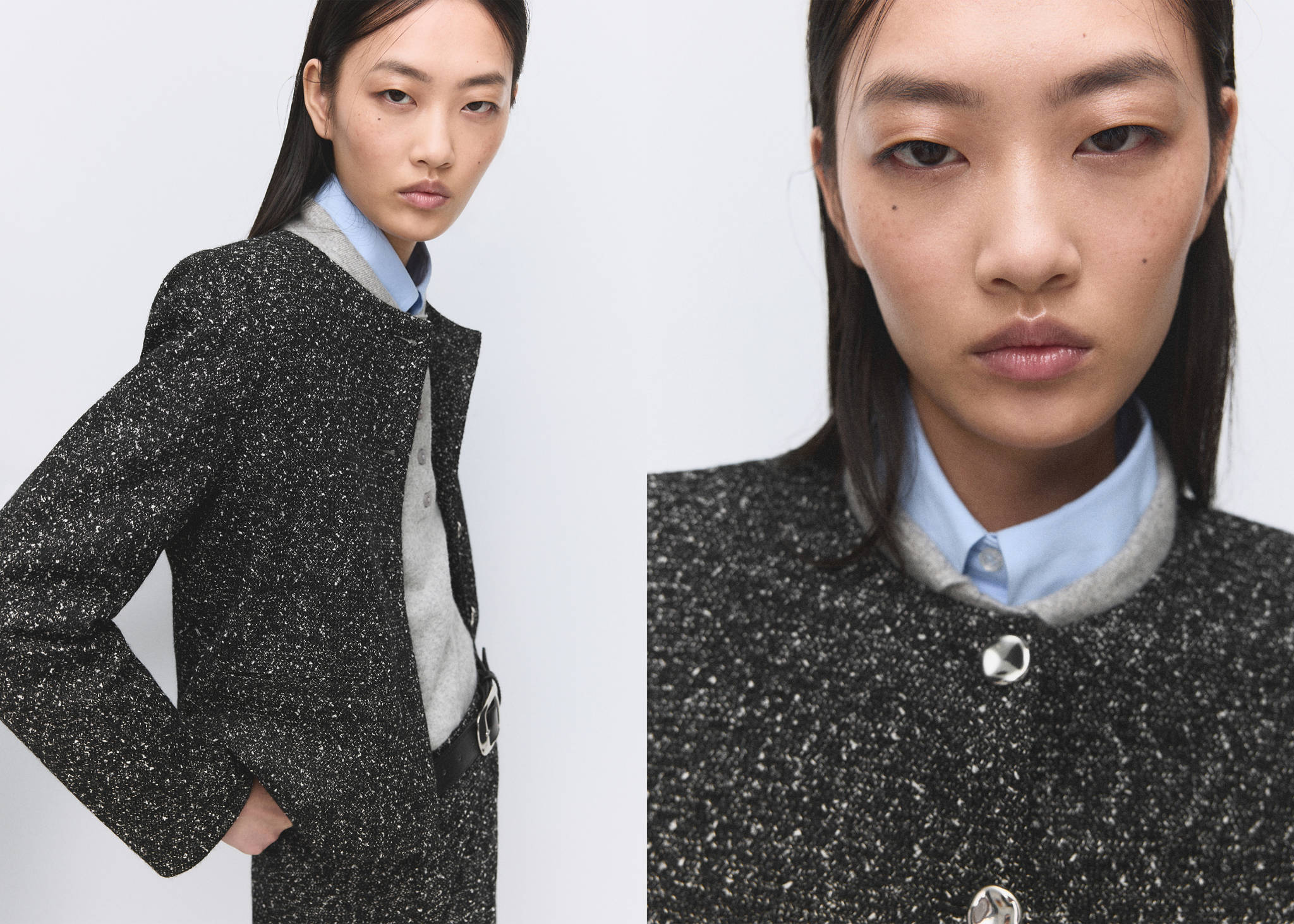 Flecked cotton-blend jacket - Panoramic plane