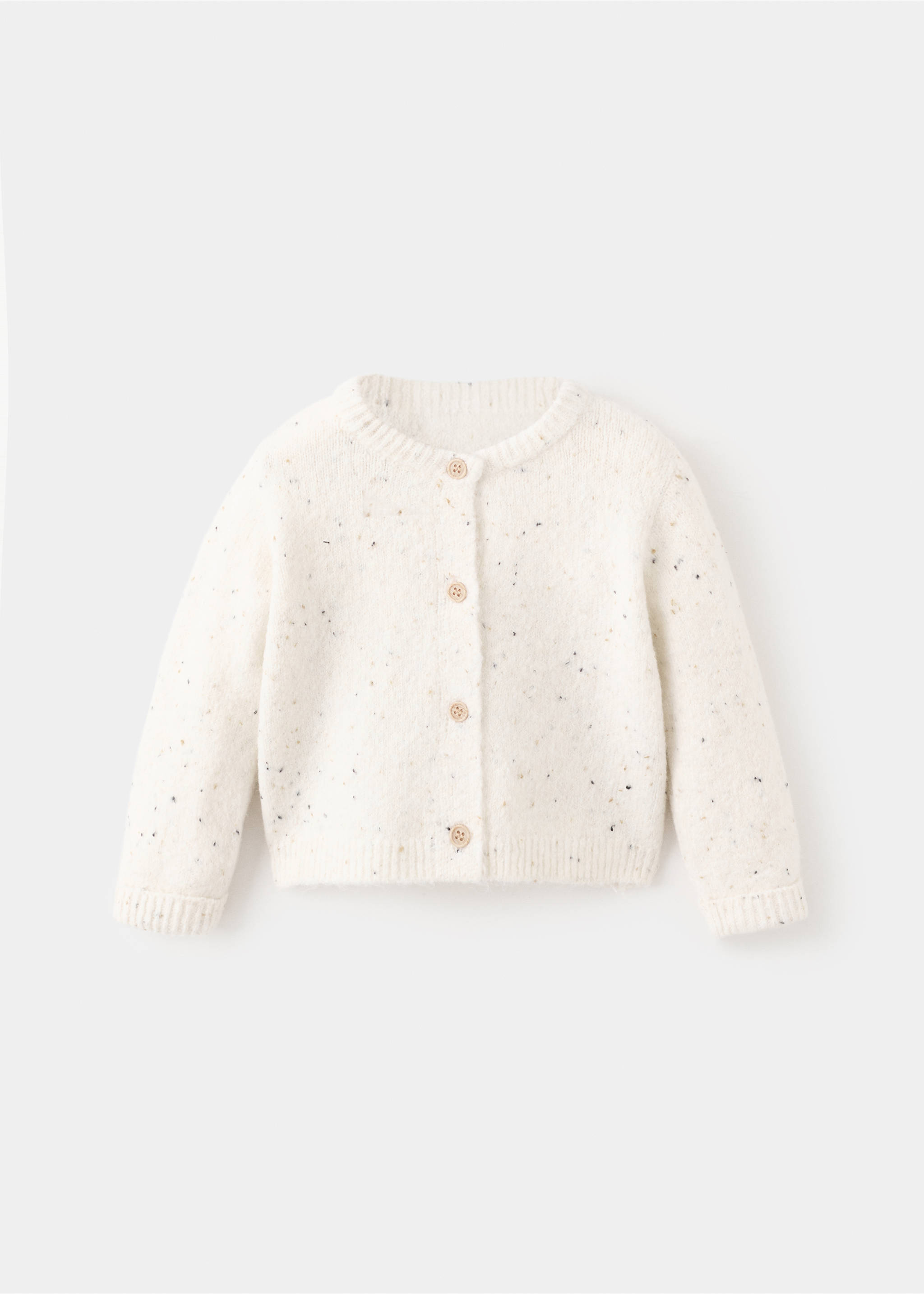 Printed knitwear cardigan - Article without model, Ecru. Ref: 27081294-00.