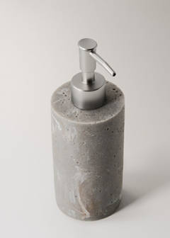 Travertine-effect resin soap dispenser — Light/Pastel Grey 2