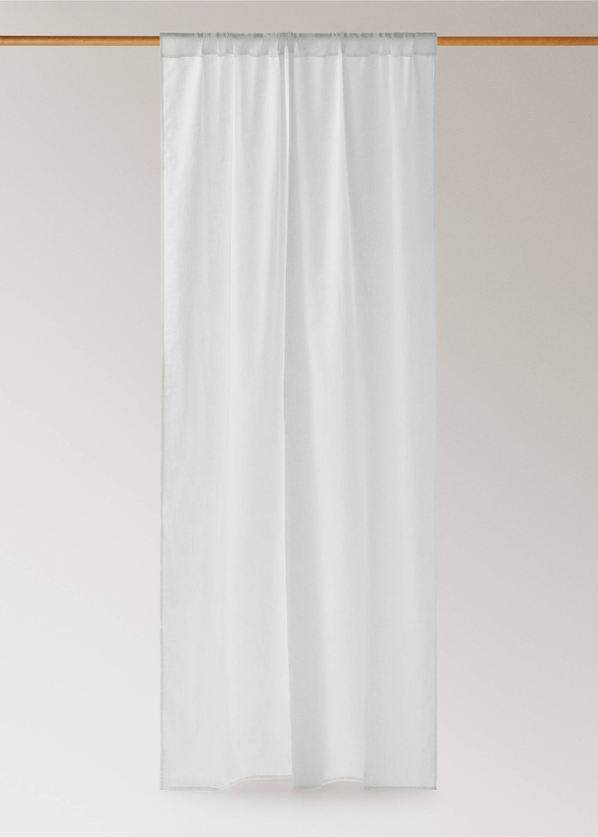 100% cotton medium-opacity curtain - Article without model, White. Ref: 27081296-00.