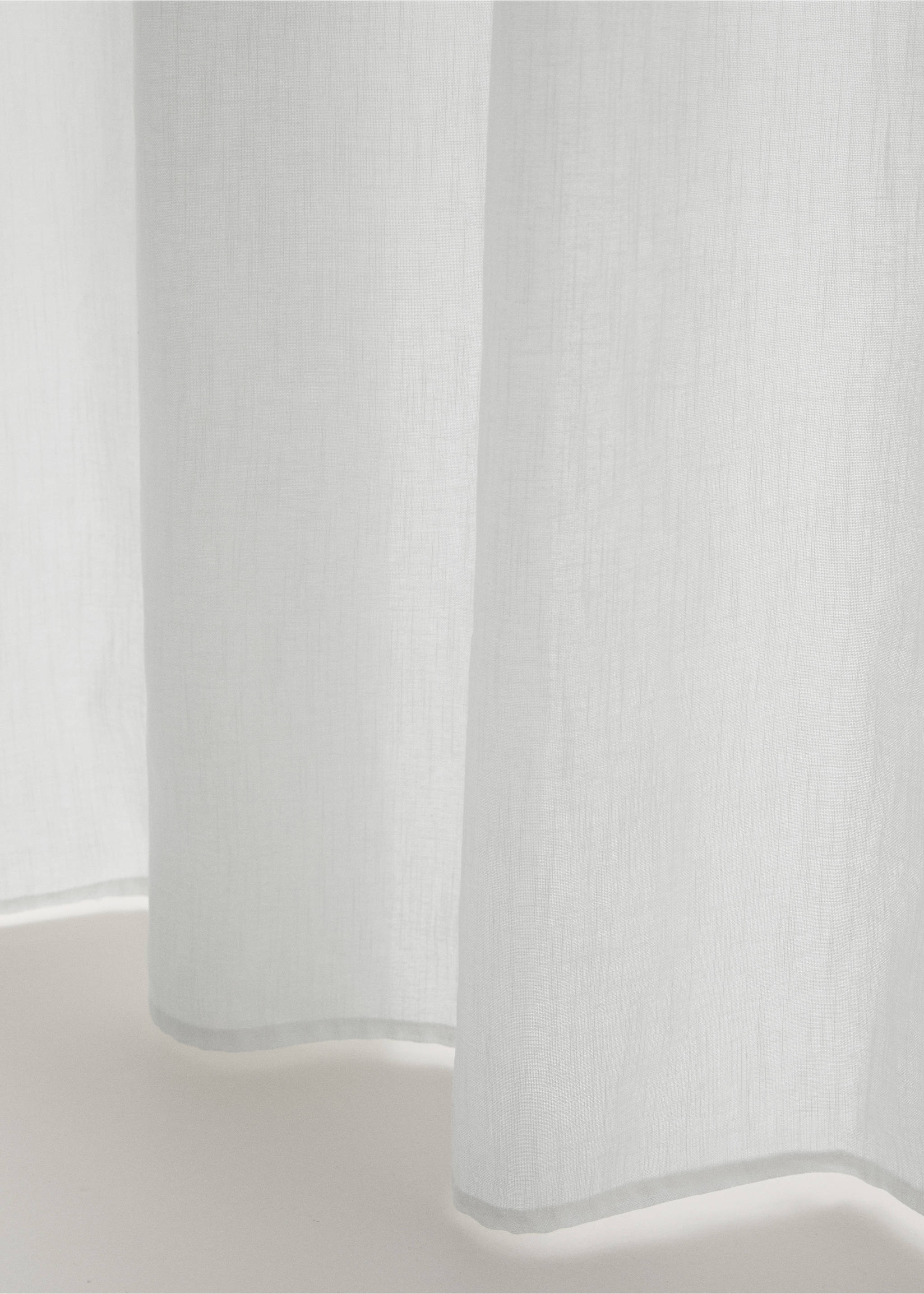 100% cotton medium-opacity curtain - Details of the article 3, White. Ref: 27081296-00.