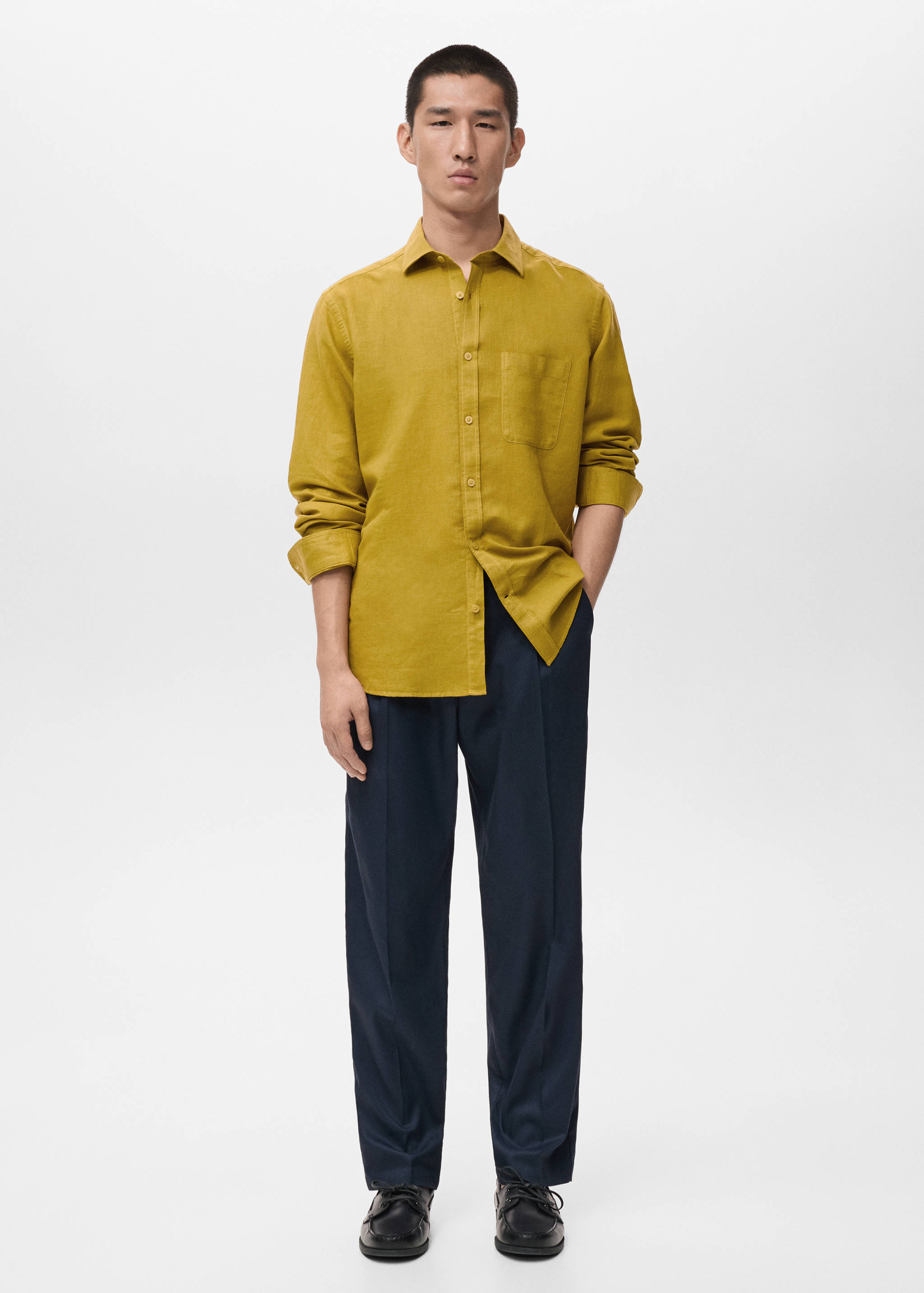 Chemise regular-fit lin poche - Plan général