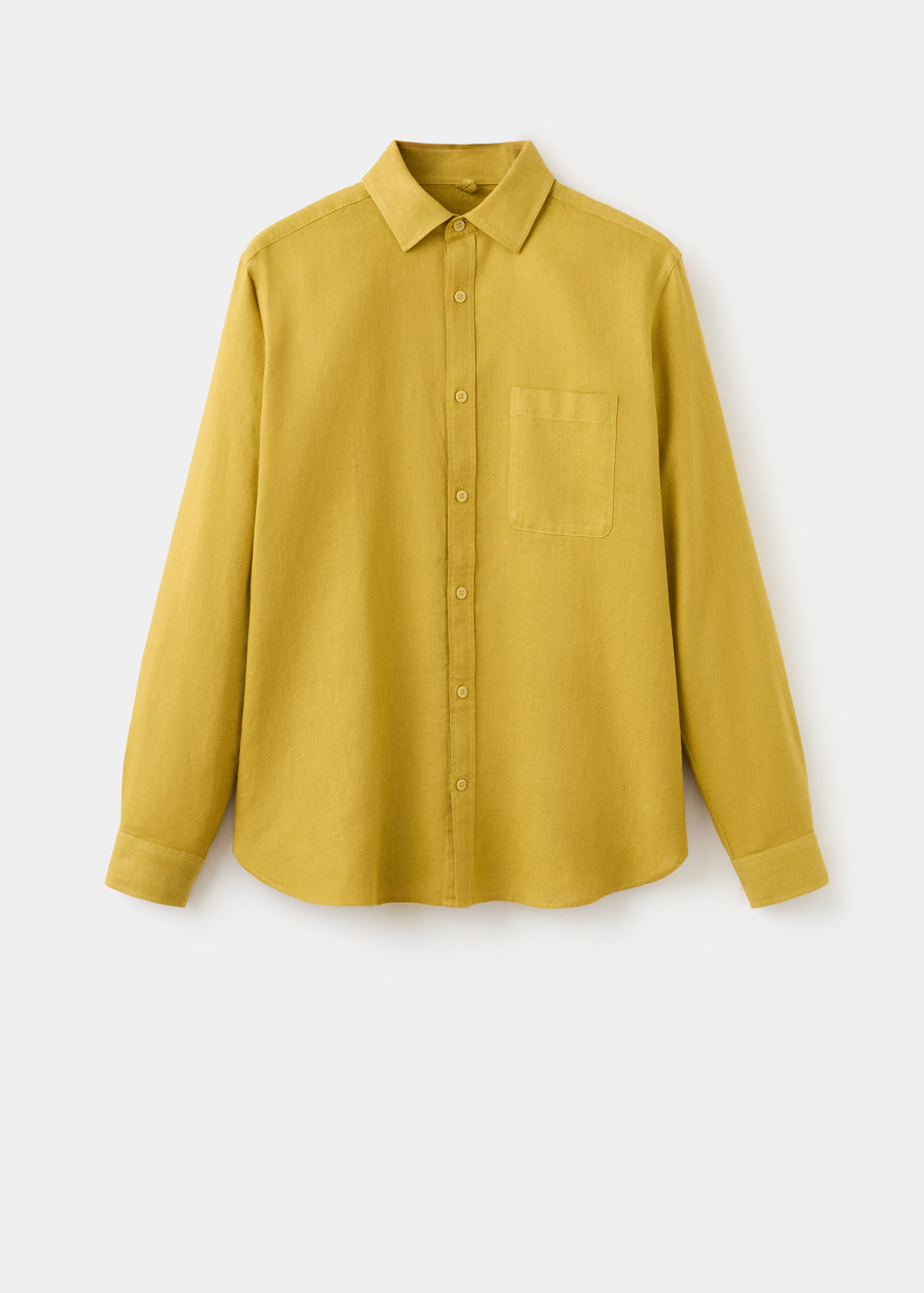 Regular-fit linen shirt with pocket - Article without model