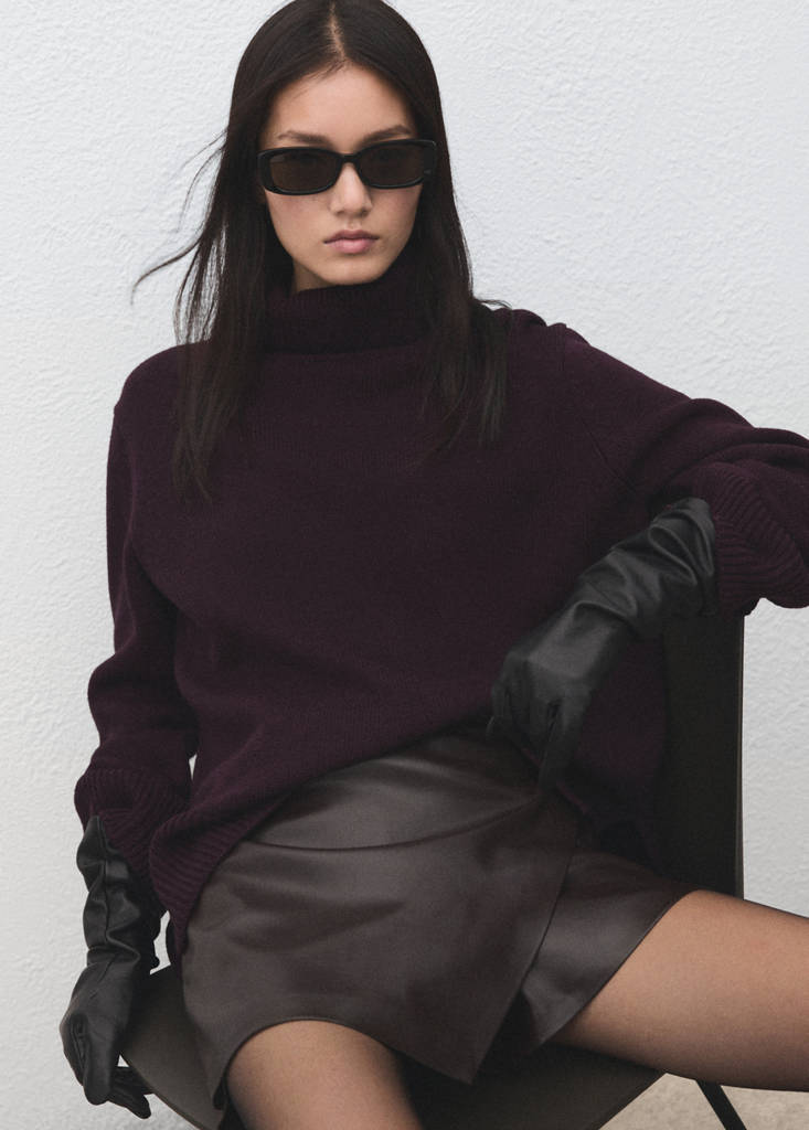 Faux-leather culottes — Chocolate