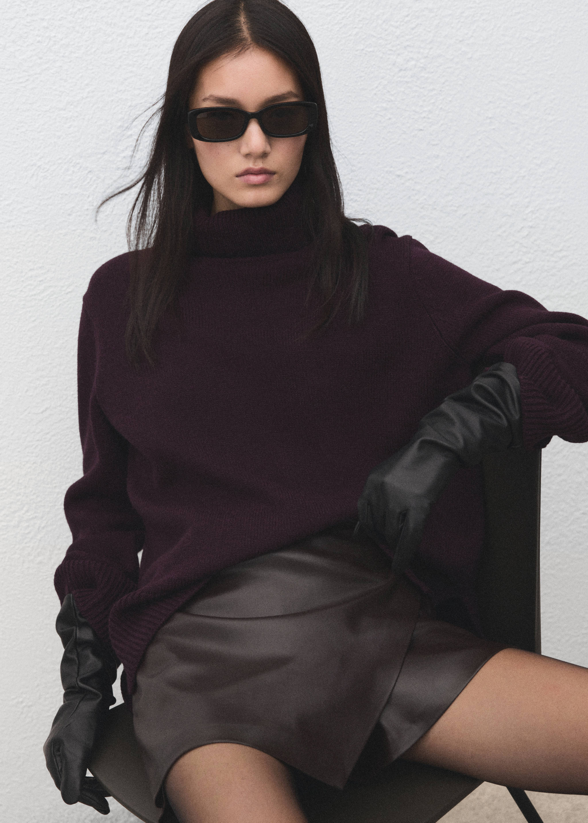 Faux-leather culottes - Medium plane