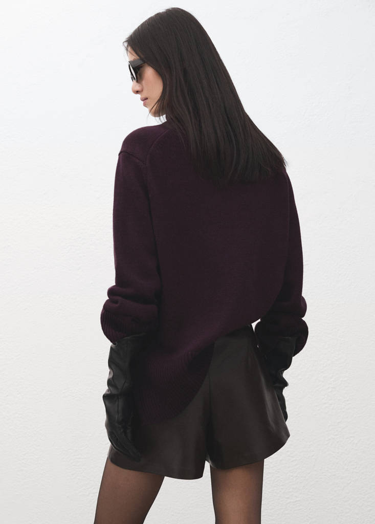 Faux-leather culottes — Chocolate
