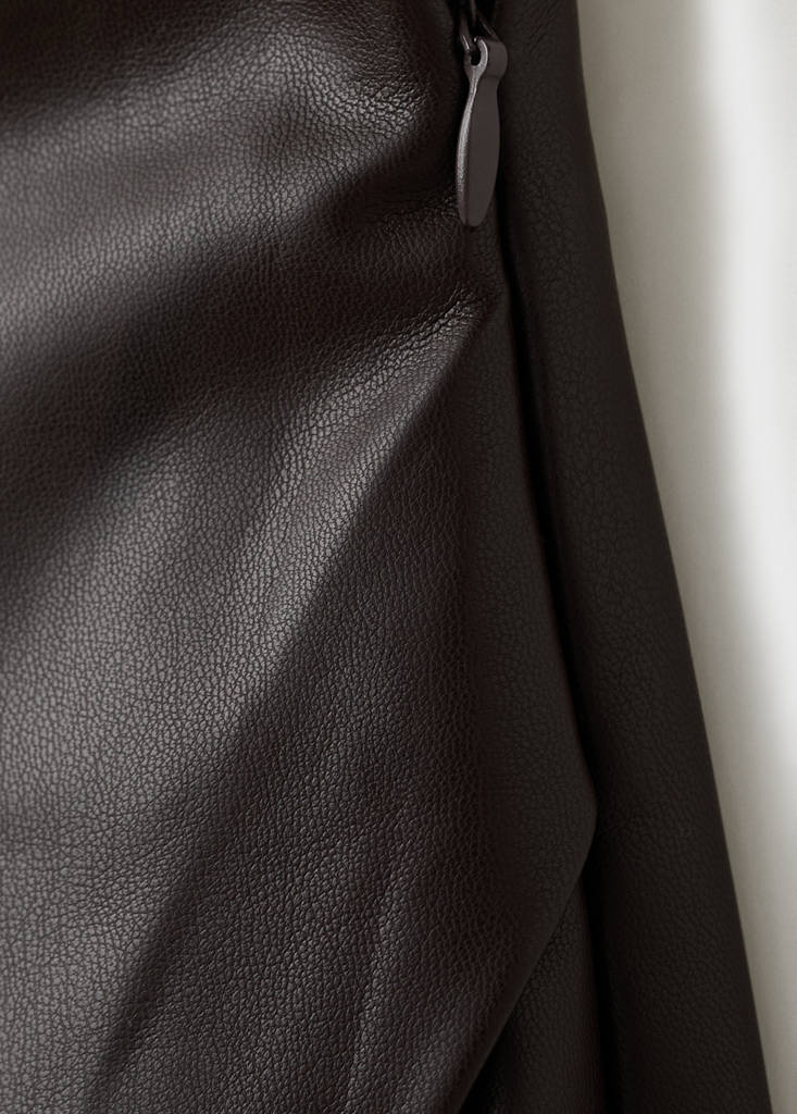 Faux-leather culottes — Chocolate