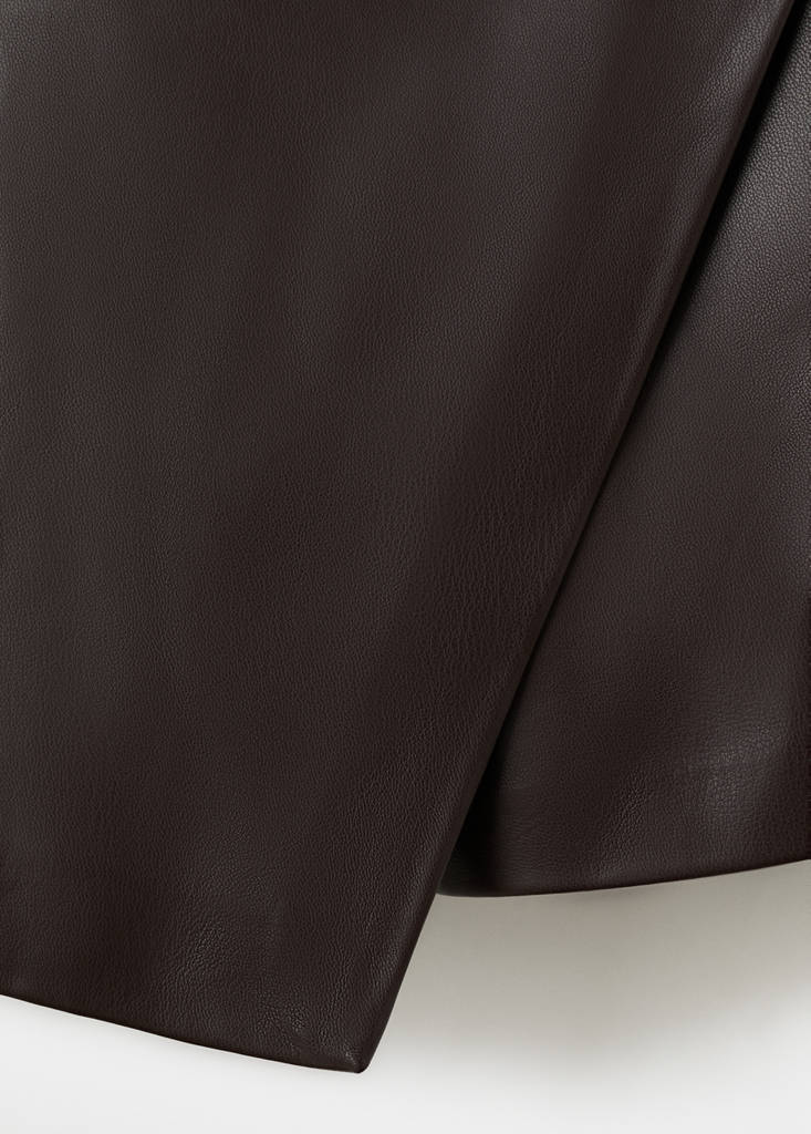 Faux-leather culottes — Chocolate
