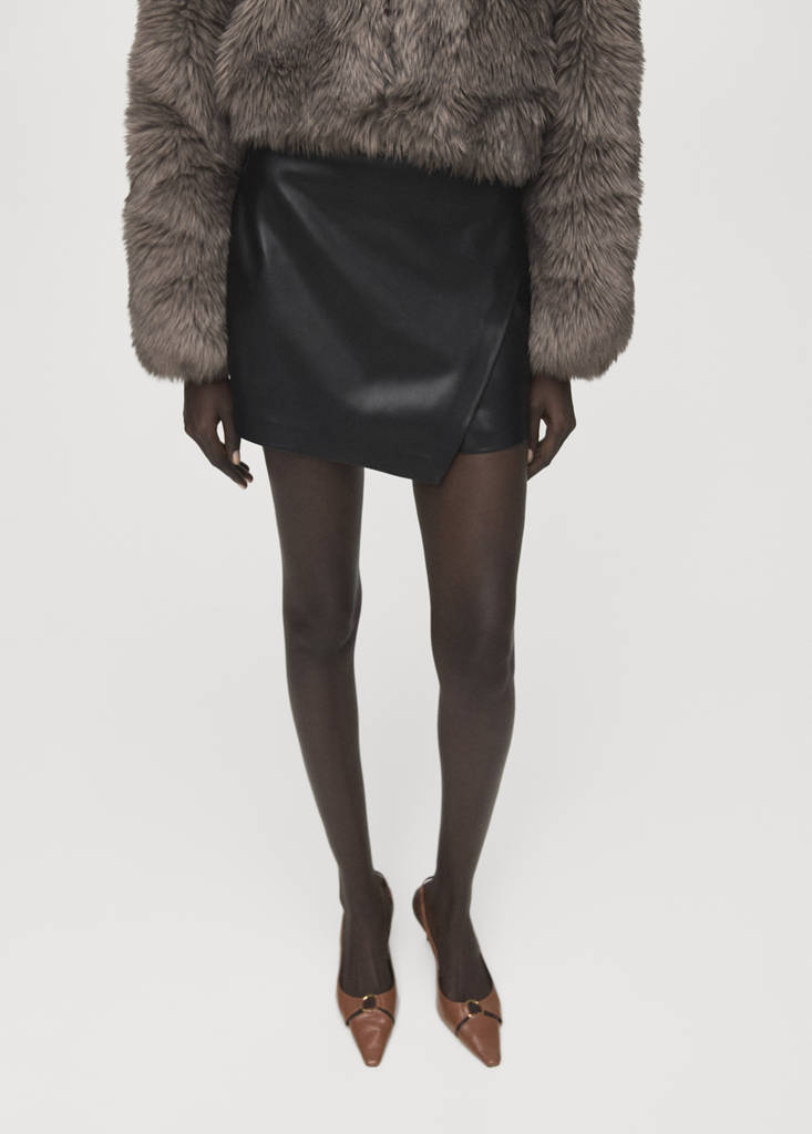 Faux-leather culottes - Women | MANGO USA