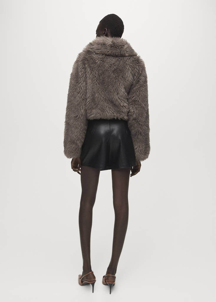 Faux-leather culottes — Black