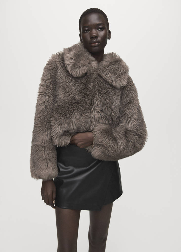 Faux-leather culottes — Black