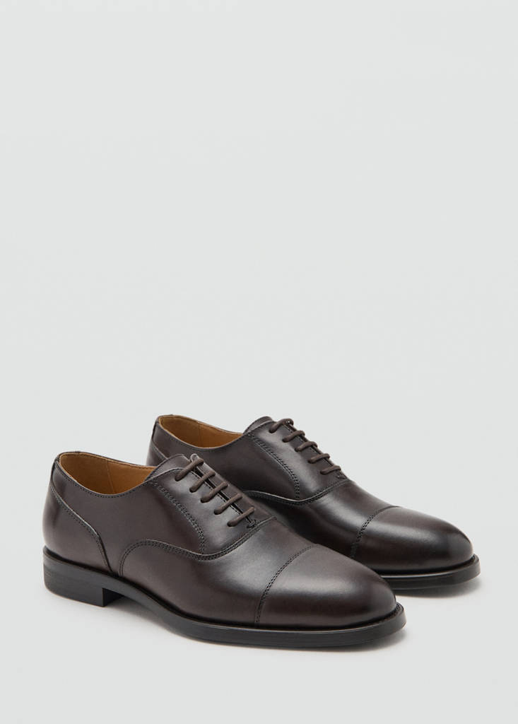Oxford style leather shoe — Brown